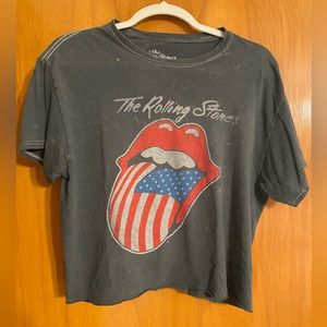 Vintage Rolling Stones cropped oversized tee
